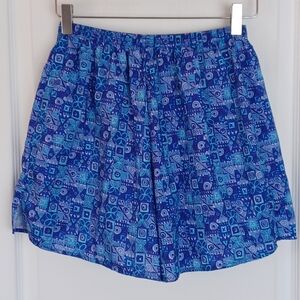 MOVING COMFORT WOMEN'S LINED RUNNING SHORTS W/KEY POCKET GRAPHIC PRINT MED 8-10